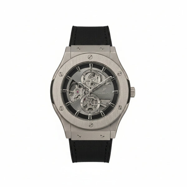 Hublot | Automatic Skeleton Watch – Matte Gold & Matte Silver - Wristlines