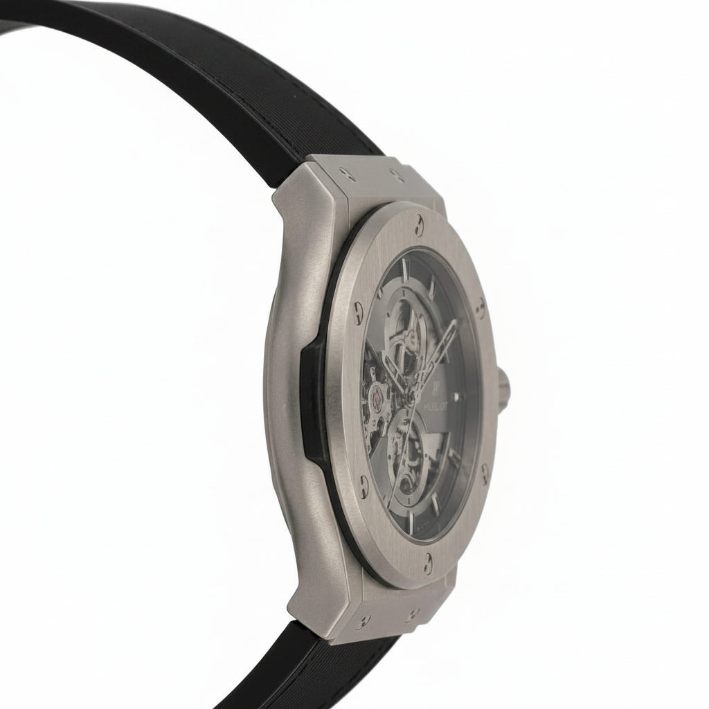 Hublot | Automatic Skeleton Watch – Matte Gold & Matte Silver - Wristlines