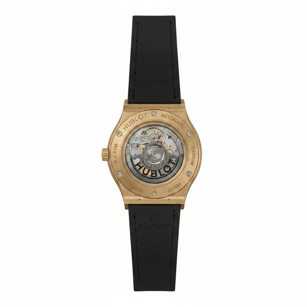Hublot | Automatic Skeleton Watch – Matte Gold & Matte Silver - Wristlines