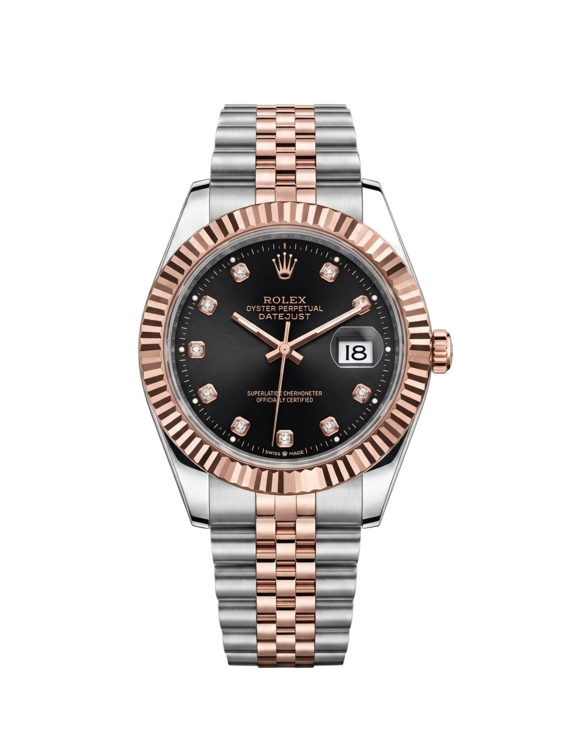 Rolax | Luxury Two-Tone Datejust Style Watch – Diamond Dial & Fluted Bezel - Wristlines