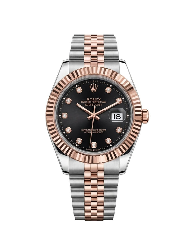 Rolax | Luxury Two-Tone Datejust Style Watch – Diamond Dial & Fluted Bezel - Wristlines