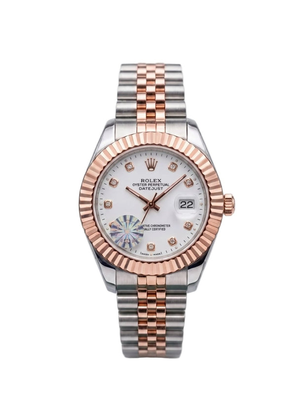 Rolax | Luxury Two-Tone Datejust Style Watch – Diamond Dial & Fluted Bezel - Wristlines