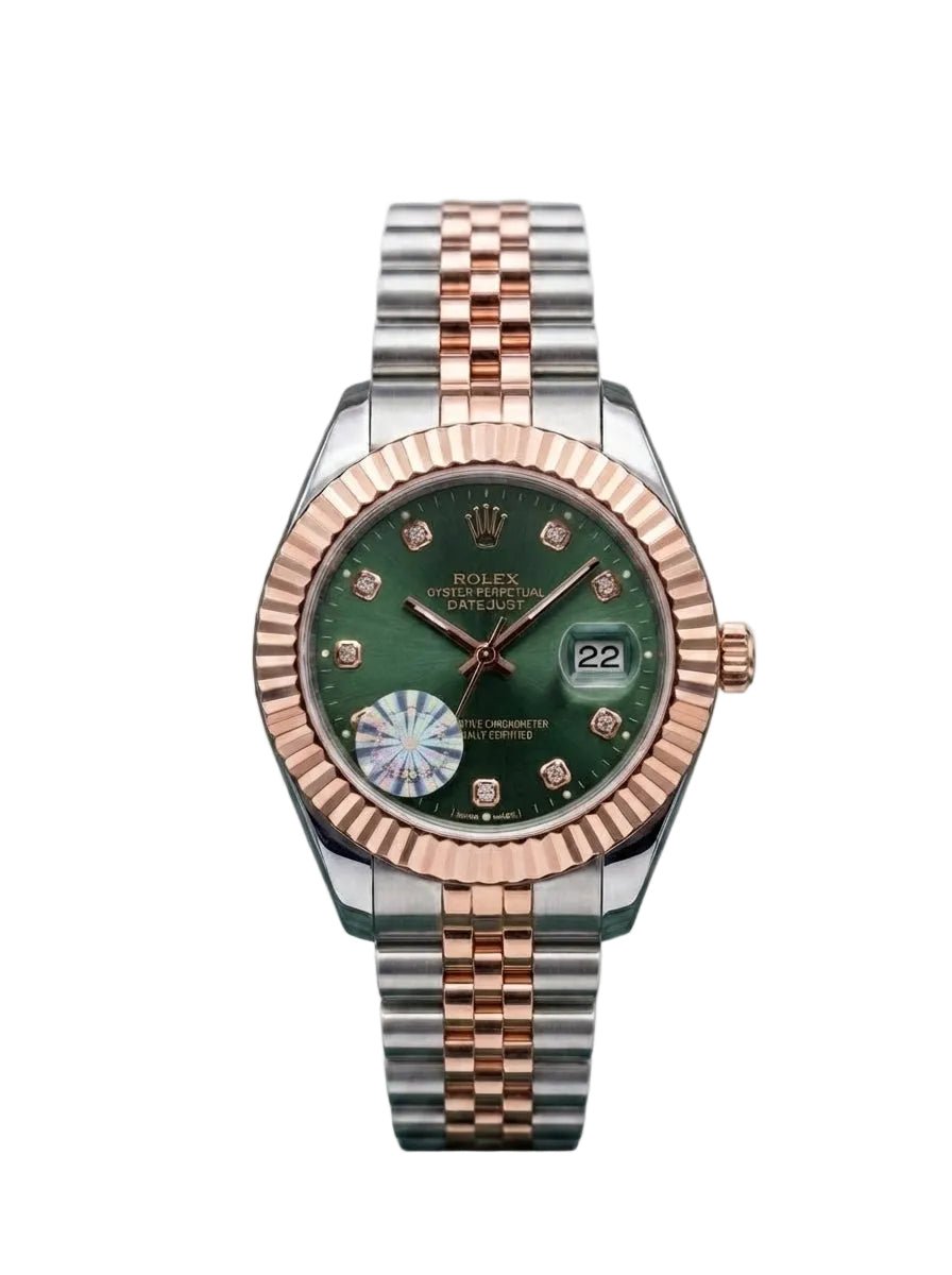Rolax | Luxury Two-Tone Datejust Style Watch – Diamond Dial & Fluted Bezel - Wristlines