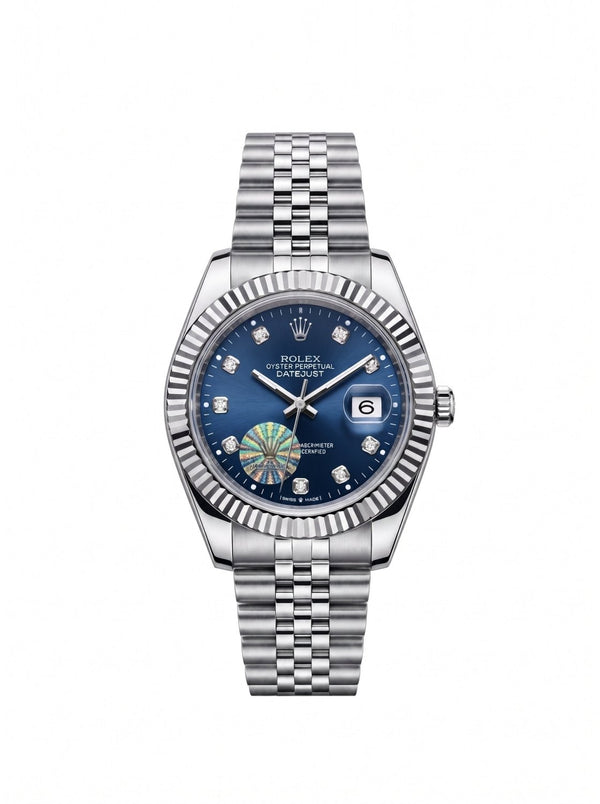 Rolax | Luxury Two-Tone Datejust Style Watch – Diamond Dial & Fluted Bezel - Wristlines